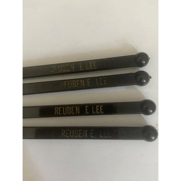 Reuben E. Lee Black With Gold Vintage Swizzle Sticks - Picture 2 of 5
